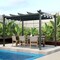 Costway 10x12ft Outdoor Aluminum Retractable Pergola Canopy Shelter Grape Trellis Beige/Gray